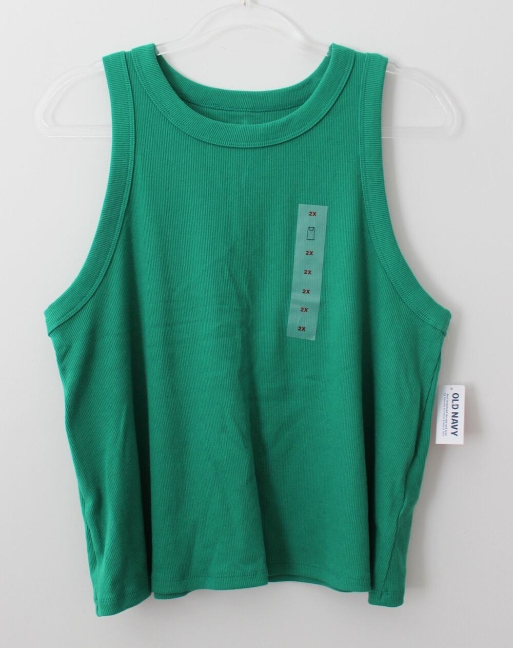 Old Navy Womens Snug Crop Tank Top Green Mangrove Size 2X NWT